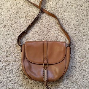 Stella & Dot leather saddle bag